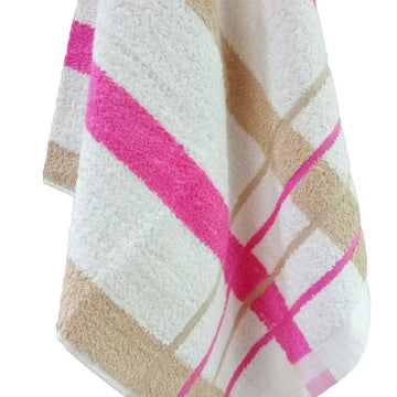 Luxury Fancy Hand Towel | Pink & Tan